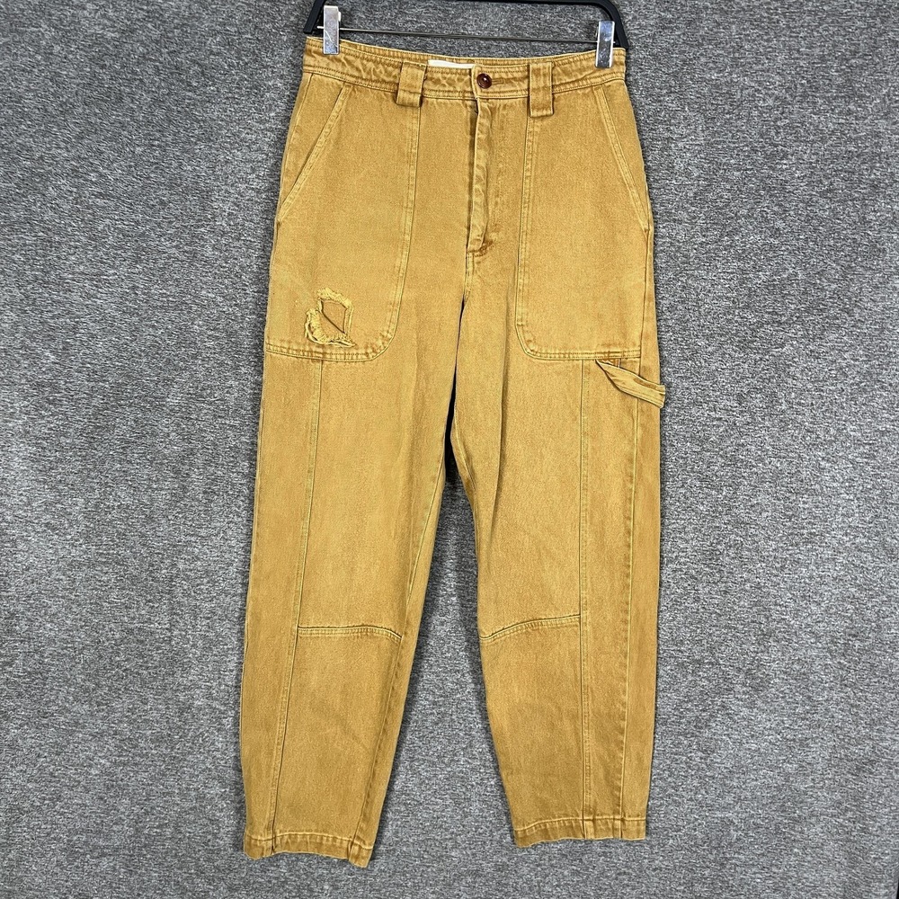 Alex Mill Pants Womens‎ 4 Brown Carpenter Crop Twill Tapered Utility Workwear